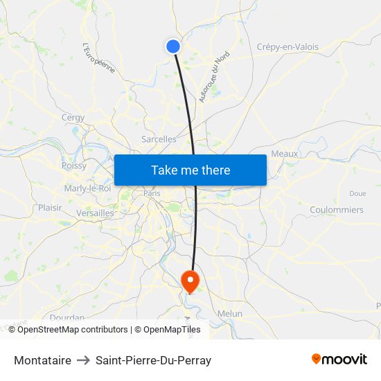 Montataire to Saint-Pierre-Du-Perray map
