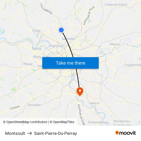 Montsoult to Saint-Pierre-Du-Perray map