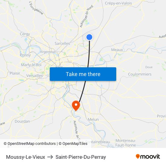 Moussy-Le-Vieux to Saint-Pierre-Du-Perray map