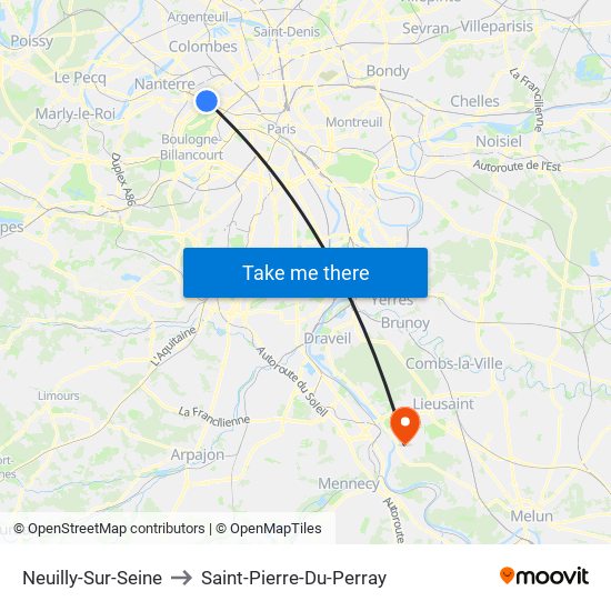 Neuilly-Sur-Seine to Saint-Pierre-Du-Perray map