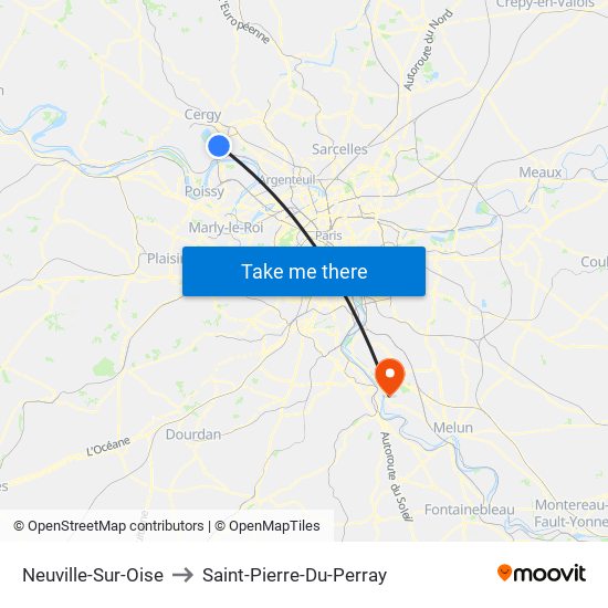 Neuville-Sur-Oise to Saint-Pierre-Du-Perray map
