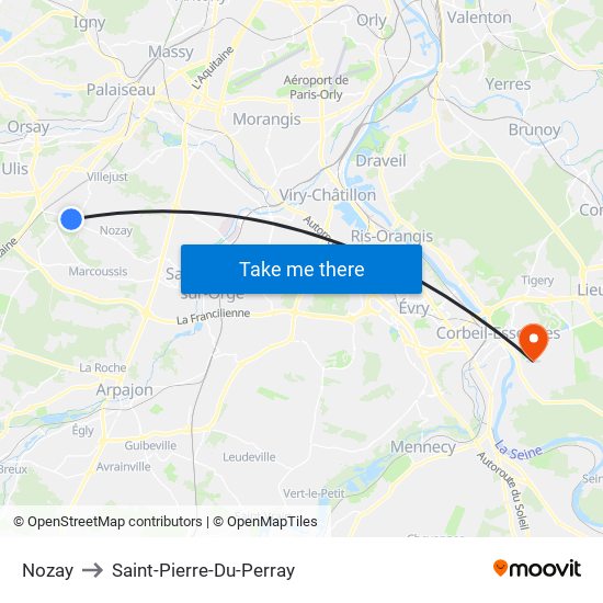 Nozay to Saint-Pierre-Du-Perray map