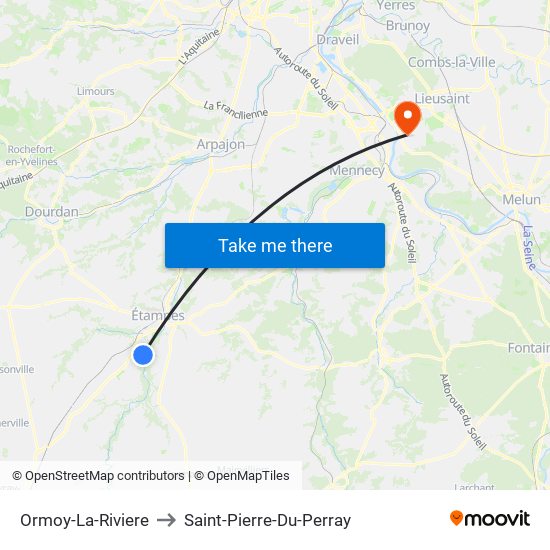 Ormoy-La-Riviere to Saint-Pierre-Du-Perray map