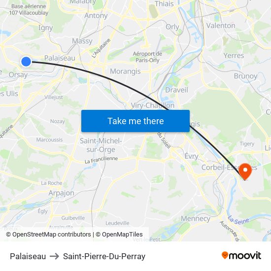 Palaiseau to Saint-Pierre-Du-Perray map