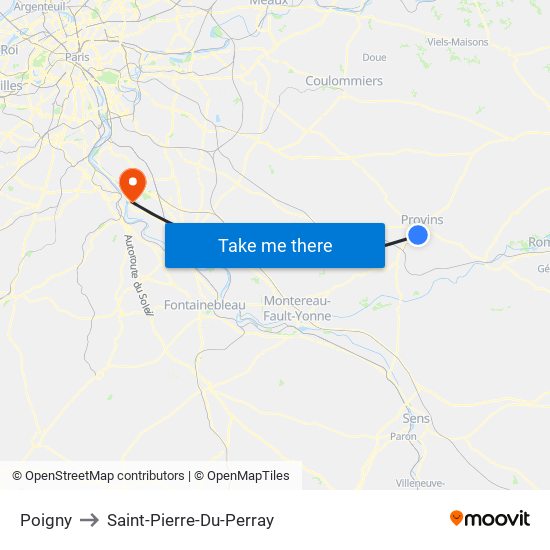 Poigny to Saint-Pierre-Du-Perray map