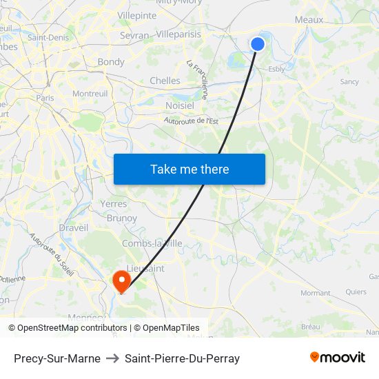 Precy-Sur-Marne to Saint-Pierre-Du-Perray map