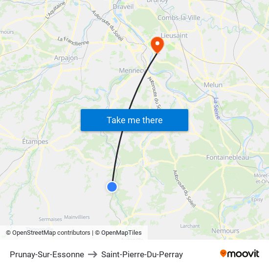 Prunay-Sur-Essonne to Saint-Pierre-Du-Perray map