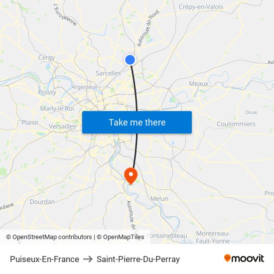 Puiseux-En-France to Saint-Pierre-Du-Perray map