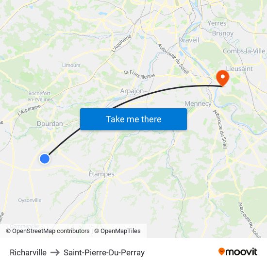 Richarville to Saint-Pierre-Du-Perray map