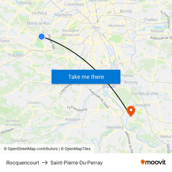Rocquencourt to Saint-Pierre-Du-Perray map