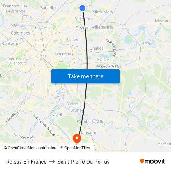 Roissy-En-France to Saint-Pierre-Du-Perray map