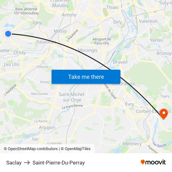 Saclay to Saint-Pierre-Du-Perray map