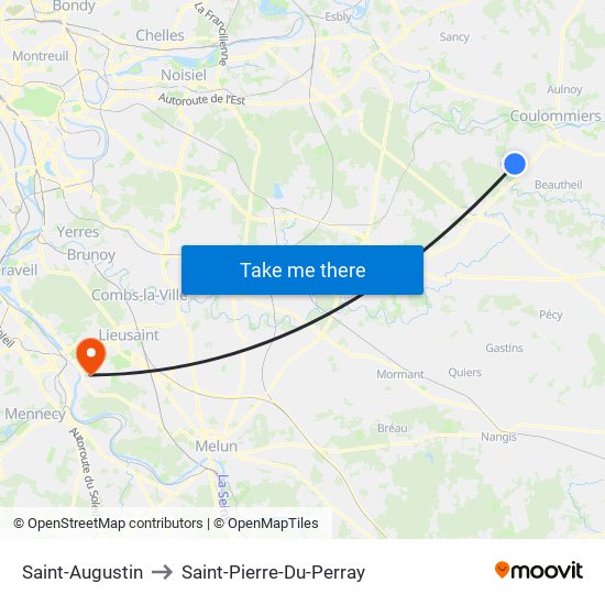 Saint-Augustin to Saint-Pierre-Du-Perray map
