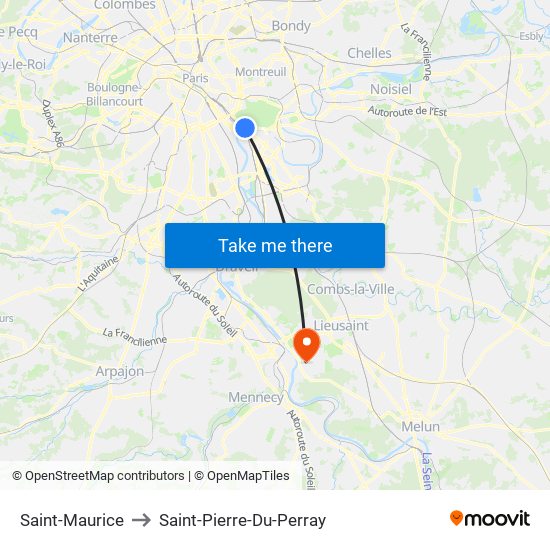 Saint-Maurice to Saint-Pierre-Du-Perray map