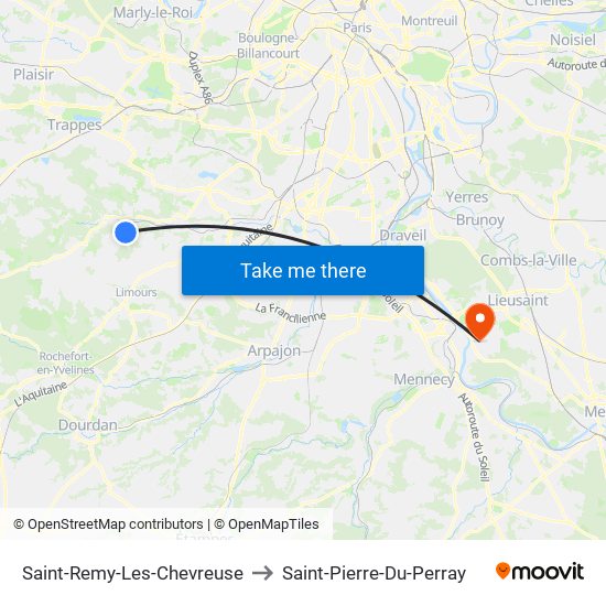 Saint-Remy-Les-Chevreuse to Saint-Pierre-Du-Perray map
