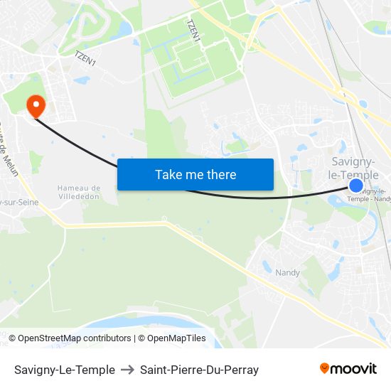 Savigny-Le-Temple to Saint-Pierre-Du-Perray map