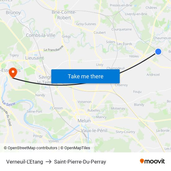 Verneuil-L'Etang to Saint-Pierre-Du-Perray map
