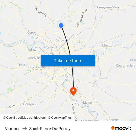 Viarmes to Saint-Pierre-Du-Perray map