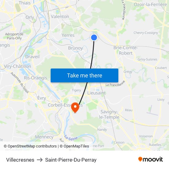 Villecresnes to Saint-Pierre-Du-Perray map