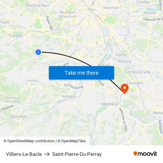 Villiers-Le-Bacle to Saint-Pierre-Du-Perray map