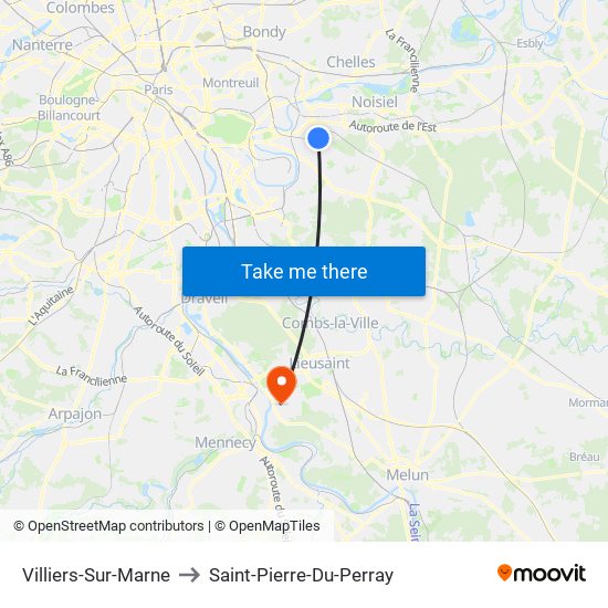 Villiers-Sur-Marne to Saint-Pierre-Du-Perray map