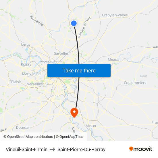 Vineuil-Saint-Firmin to Saint-Pierre-Du-Perray map