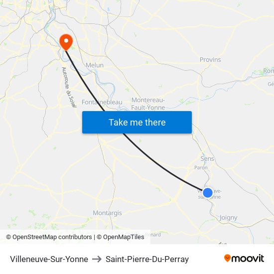 Villeneuve-Sur-Yonne to Saint-Pierre-Du-Perray map