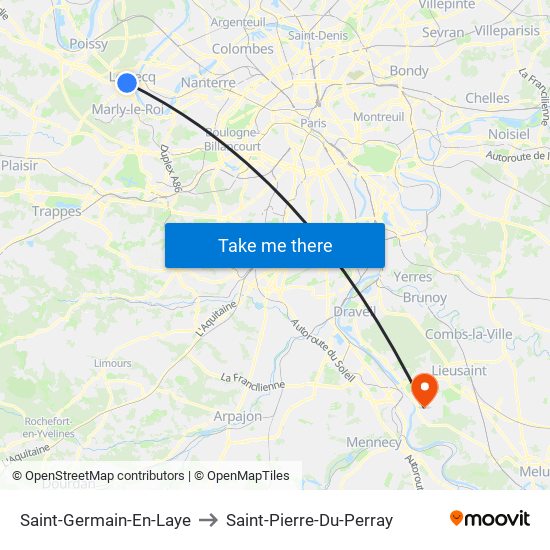 Saint-Germain-En-Laye to Saint-Pierre-Du-Perray map