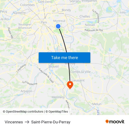 Vincennes to Saint-Pierre-Du-Perray map