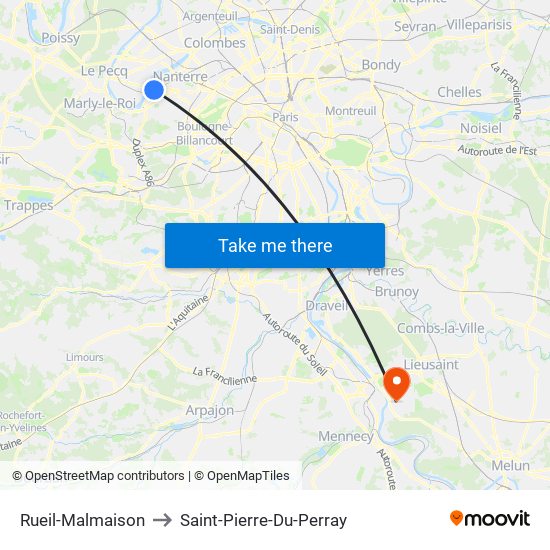 Rueil-Malmaison to Saint-Pierre-Du-Perray map