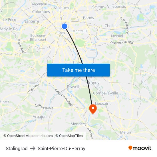 Stalingrad to Saint-Pierre-Du-Perray map