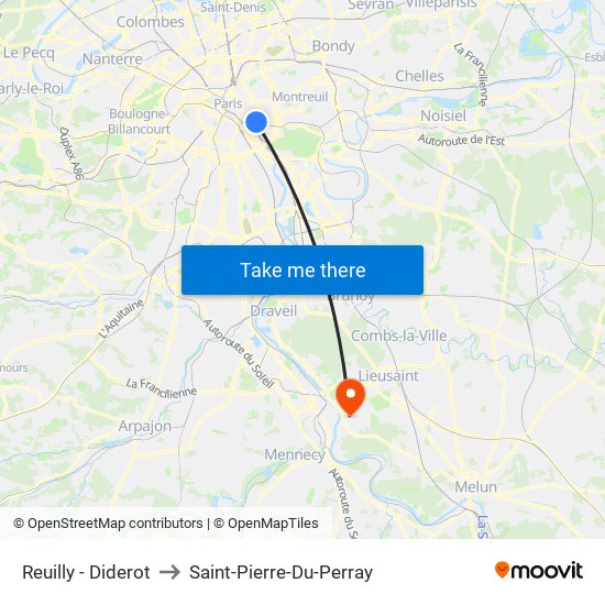 Reuilly - Diderot to Saint-Pierre-Du-Perray map