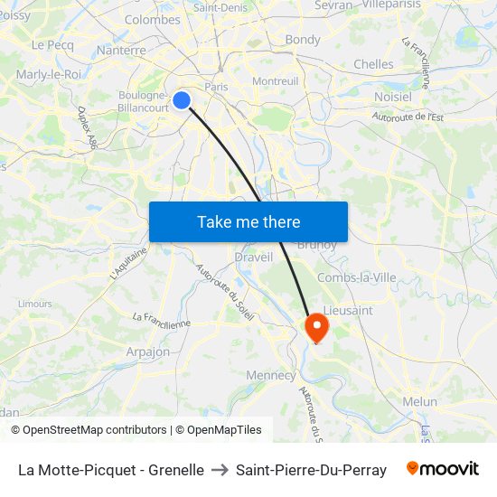 La Motte-Picquet - Grenelle to Saint-Pierre-Du-Perray map
