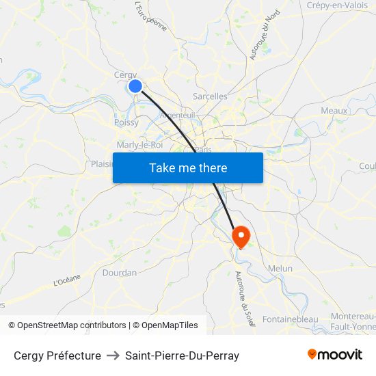 Cergy Préfecture to Saint-Pierre-Du-Perray map