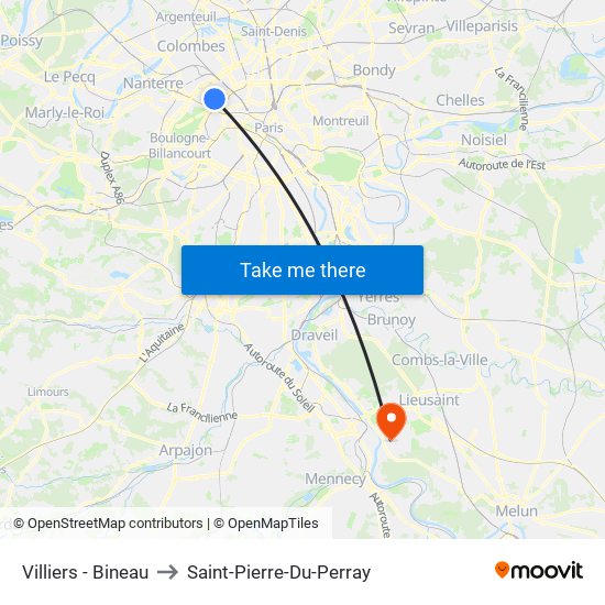 Villiers - Bineau to Saint-Pierre-Du-Perray map