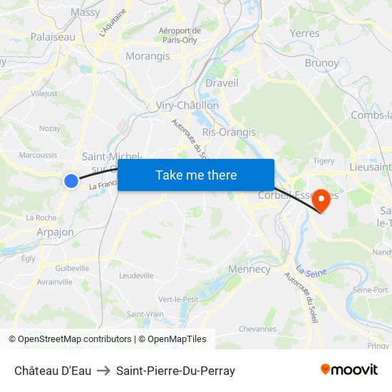 Château D'Eau to Saint-Pierre-Du-Perray map