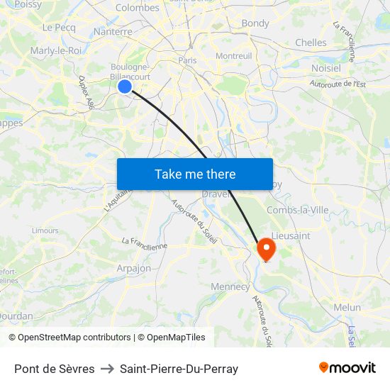 Pont de Sèvres to Saint-Pierre-Du-Perray map