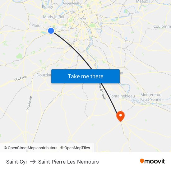 Saint-Cyr to Saint-Pierre-Les-Nemours map