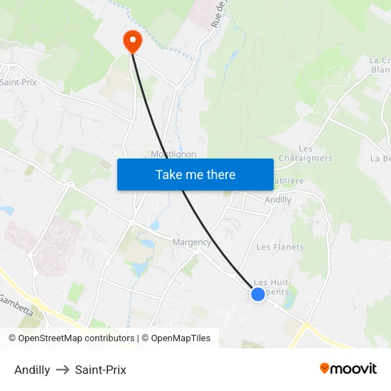 Andilly to Saint-Prix map