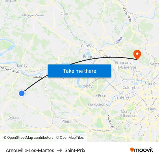 Arnouville-Les-Mantes to Saint-Prix map