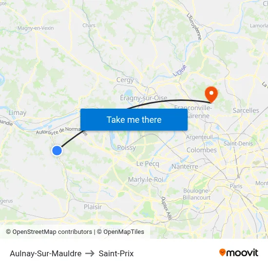 Aulnay-Sur-Mauldre to Saint-Prix map