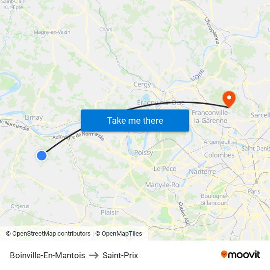 Boinville-En-Mantois to Saint-Prix map