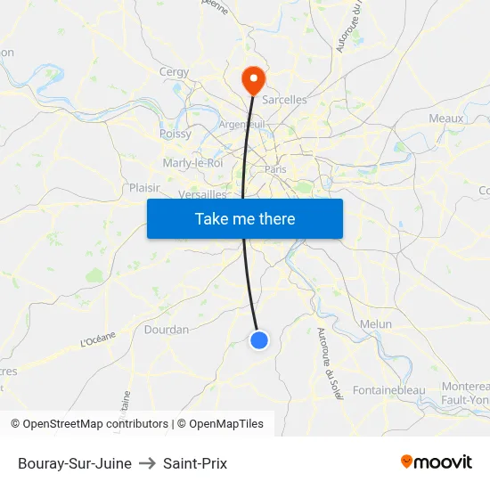 Bouray-Sur-Juine to Saint-Prix map