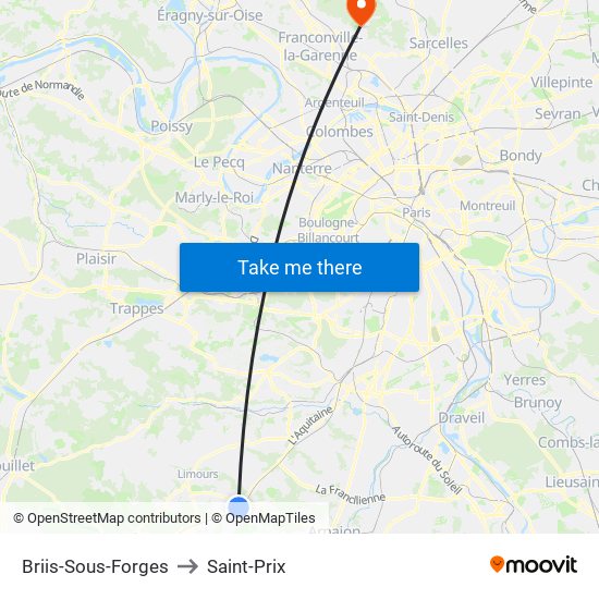 Briis-Sous-Forges to Saint-Prix map