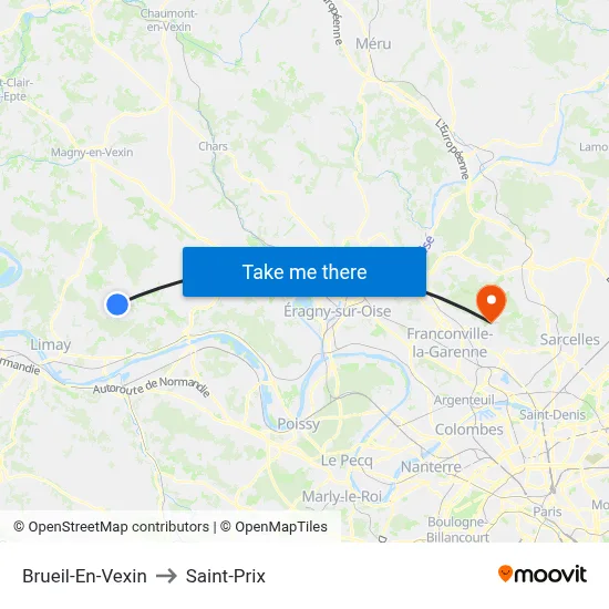 Brueil-En-Vexin to Saint-Prix map