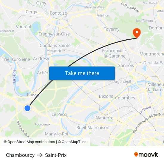 Chambourcy to Saint-Prix map