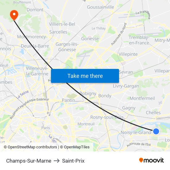 Champs-Sur-Marne to Saint-Prix map