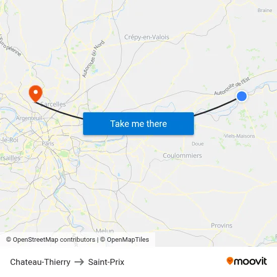 Chateau-Thierry to Saint-Prix map
