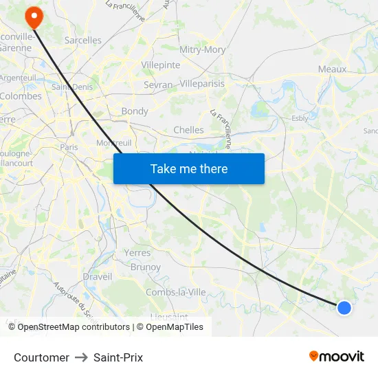 Courtomer to Saint-Prix map