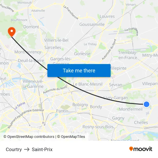 Courtry to Saint-Prix map